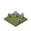 graveyard with thumbs and crosses made os stone
