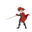 swordsman idle with hero cape in red