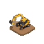 a small excavator, from an isometric view, without dirt. just by itself
