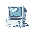 a broken computer terminal with a crystal electronics system