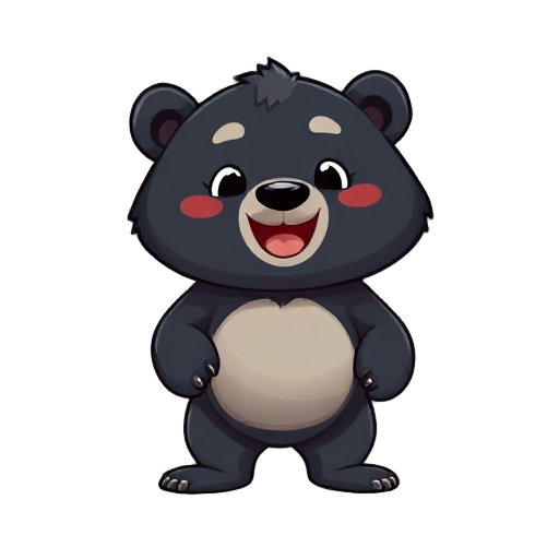 cool formosan black bear for game character with full body sprite sheets