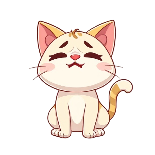 cat happy, sad and spitting something