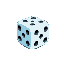 a plan view of the dice in which 1 is written, only square plane, water property 
