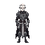   the character is a humanoid male knight, tall and slender, with pale skin. he must have a grim and vacant appearance, devoid of emotions