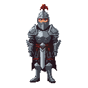 medieval knight with heavy armor 