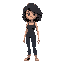 woman, black hair, curly, tank top