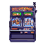 a modern slot machine with three screens positioned above each other with the first screen on a panel that extends out toward the player