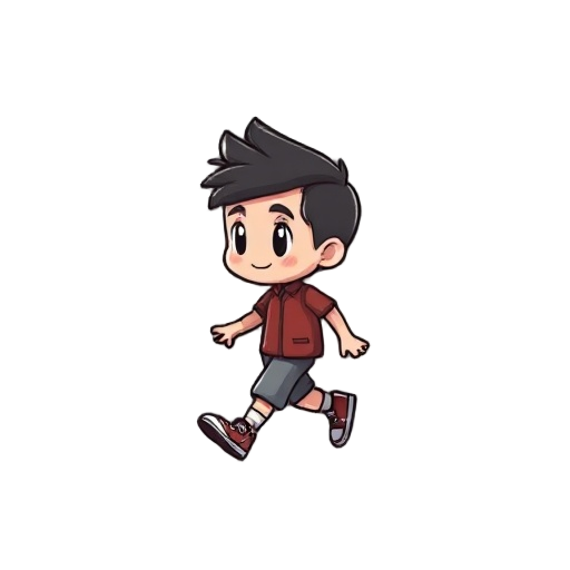 3/4 pixel chibi character walking
