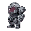 armored core style humanoid mecha side view head visor visible
