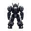 armored core style humanoid mecha rear view