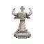 stone, bull chess piece, full body, icon, circular base