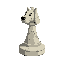 stone, hound chess piece, full body, icon, circular base