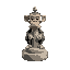 stone, monkey chess piece, full body, icon, circular base