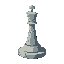 stone, pitchfork chess piece, full tool, icon, circular base