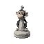 stone, monkey chess piece, full body, icon, circular base, 