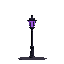 lamp post gothic minimalistic style, main colors black gray purple