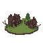 gothic style minimalistic village pathing