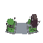 gothic style minimalistic street path topdown view