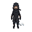 ninja with bottom half of its body as a ghost tail