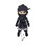 ninja with bottom half of its body as a ghost tail