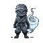 ninja with bottom half of its body as a ghost tail