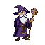 wizard, purple robe, magic staff, retro rpg