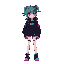 cyberpunk girl, neon hair, black jacket