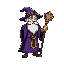wizard, purple robe, magic staff, retro rpg