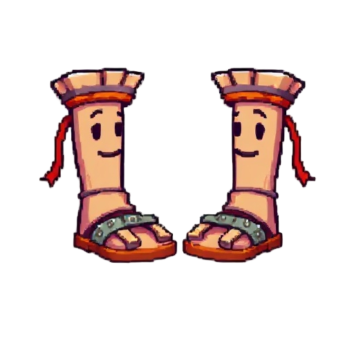 roman sandals pixelized 8 bits simple