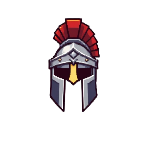 roman helmet pixelized 8 bits simple