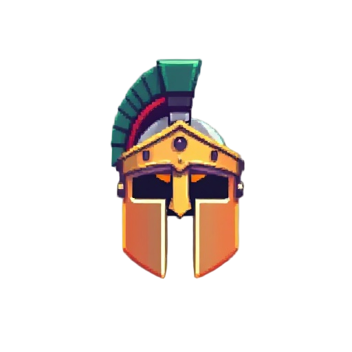 roman helmet pixelized 8 bits simple
