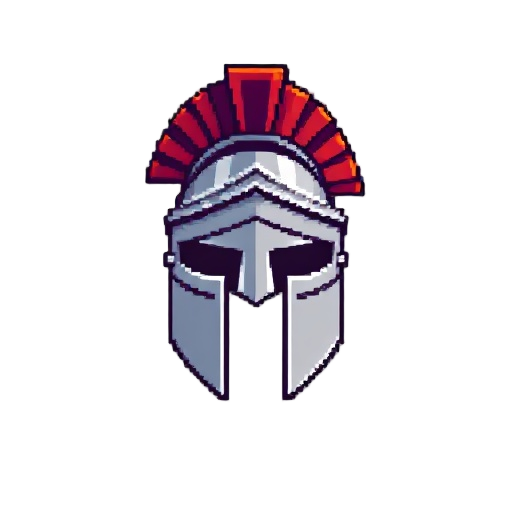 roman helmet pixelized 8 bits simple