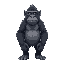 gorila standing on four legs, realistic