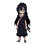 1woman, hyuga clan, anime style, a shinobi, white eyes, white eye, completely white eye, byakugan eyes, no pupil, black long hair, hands with bandages, sheathed sword, dark forest background, shadows embracing the character, centered, distant, away,