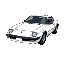 classic brazilian sports car puma gt 1975, white color, side view, detailed retro style, 16-bit, clean shading, vibrant colors, small sprite suitable for old-school games
