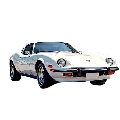 a classic brazilian sports car puma gt 1975, white color, highly detailed, glossy paint, chrome details, parked on a sunny street, realistic lighting, 8k ultra-detailed, photorealistic, vintage car magazine style