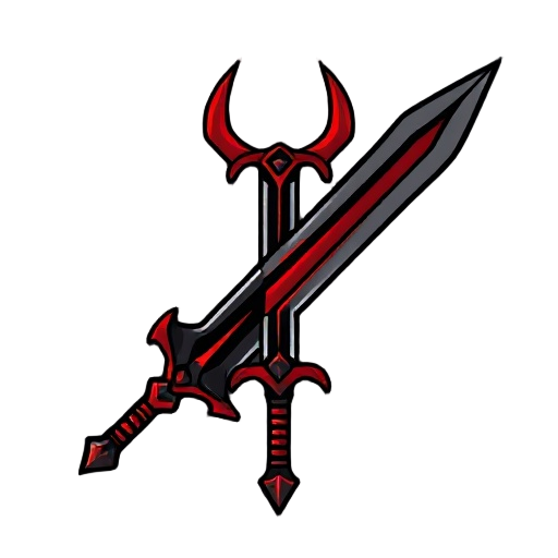make a devil sword with black and red