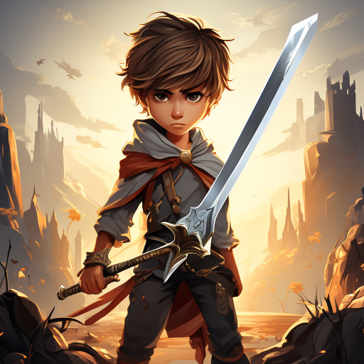 make a boy 13 years old with the sword  