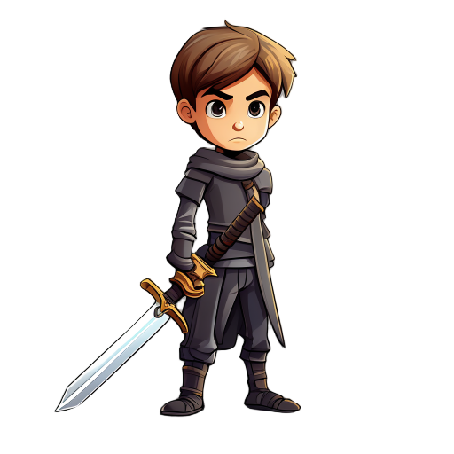 make a boy 13 years old with the sword  