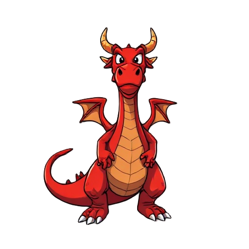 draw a giant dragon, he is red