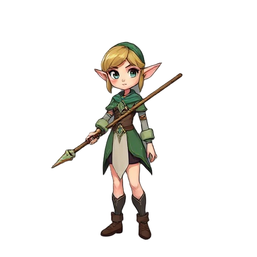 elf with long wand girl