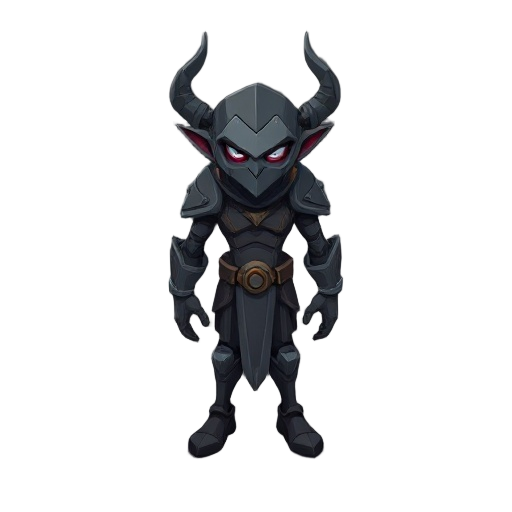  a character that looks like a technological blackshmith and looks like hades game artwork