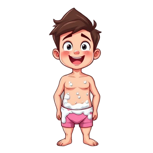 sexual face - boy - with panties - pink panties - milk all over the body - red face with excitement 