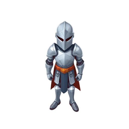 a knight with silver armor