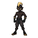 eu quero uma personagem capoeirista negra com um rabo de cavalo, roupas remetentes ao brasil e no estilo de pixel arte de street fighter 3