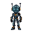 a cyberpunk character for an automation game with factory aspects