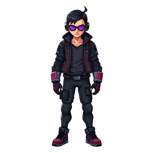 um personagem cyberpunk 