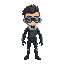a cyberpunk human character for an automation game 