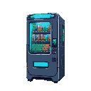 a vcyberpunk themed vending machine