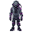 a cyberpunk human character for an automation game 